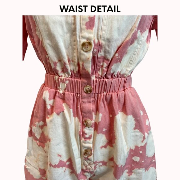Judith March Pink and White Tie-Dye Romper NWT - Picture 3 of 7